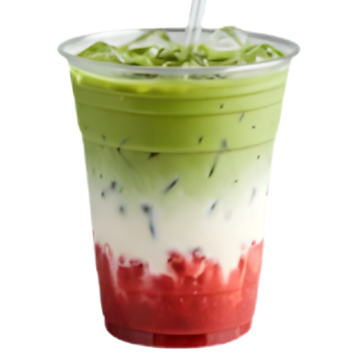iced strawberry matcha latte